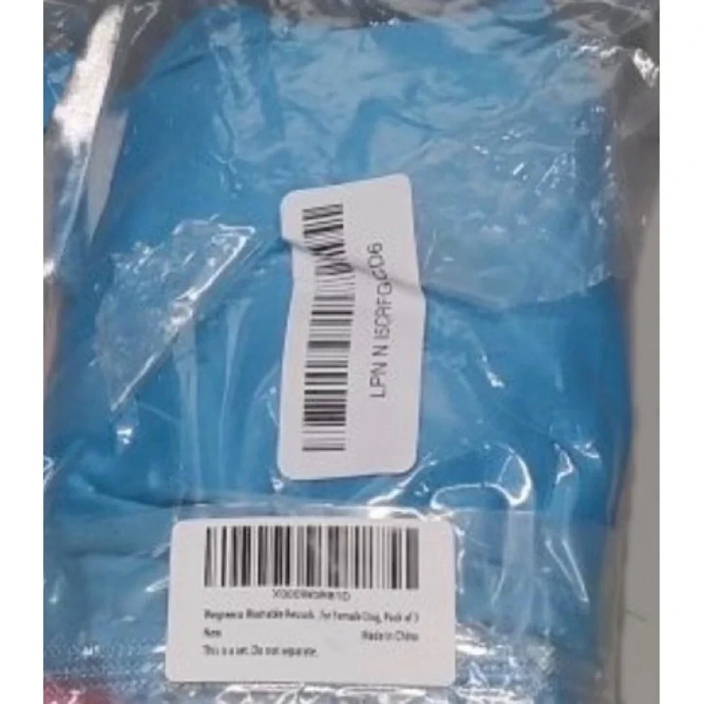 Wegreeco Washable Reusable Female Dog Diaper Blue Medium